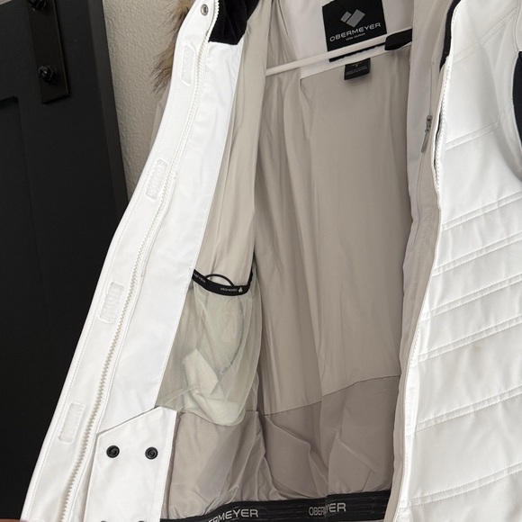 Women's White and Black Ski Jacket - Picture 3 of 5